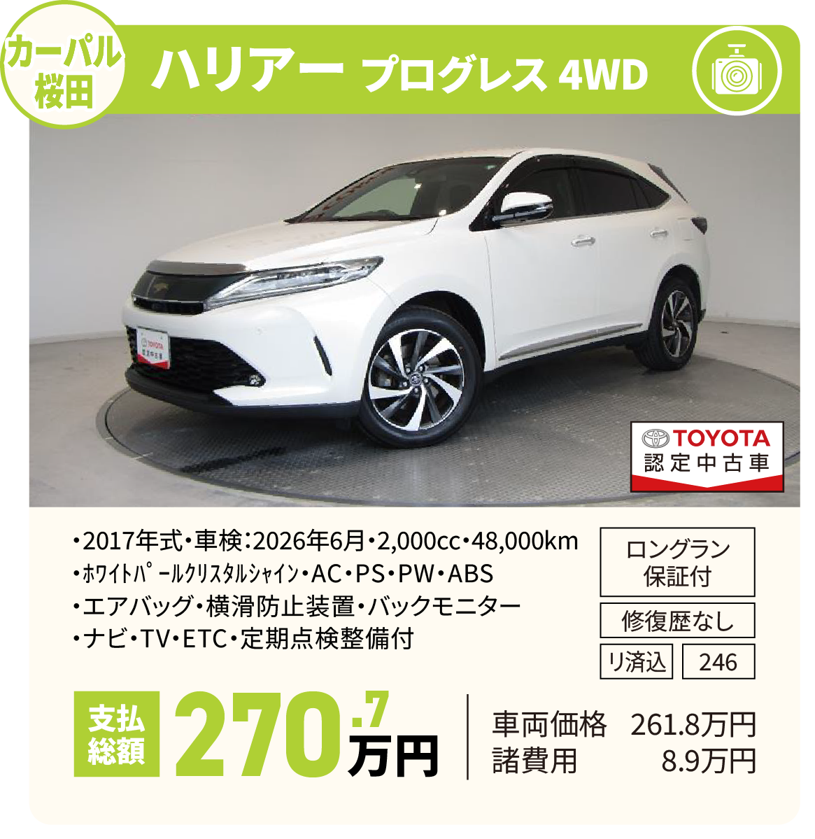 ハリアー プログレス 4WD